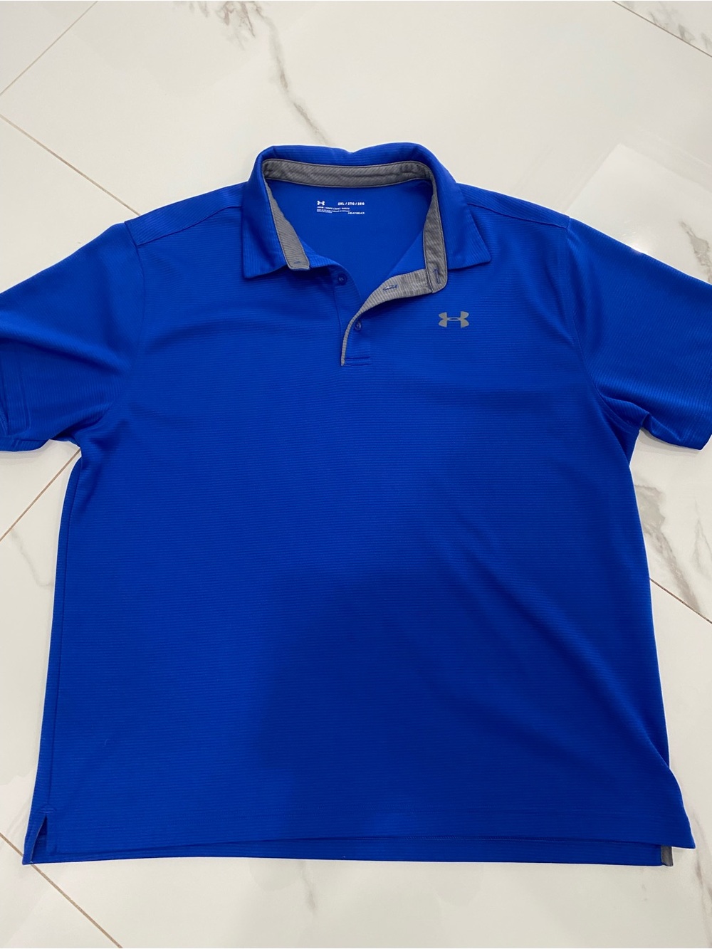 Under Armour Men’s Royal Blue Polo with Gray Trim